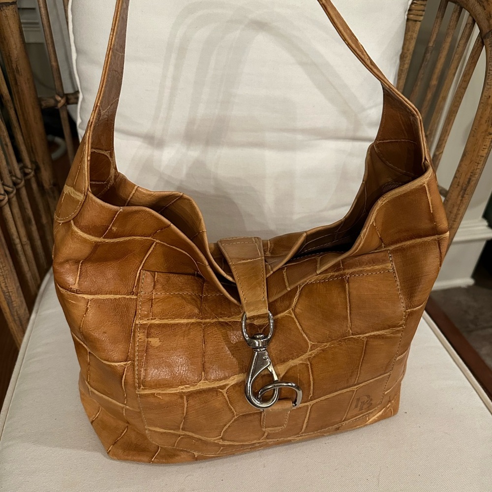 Dooney & Bourke Caramel Croc-Embossed Shoulder Bag - Picture 11 of 11